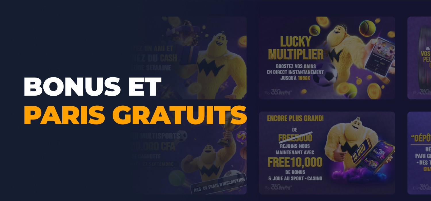 bonus disponibles pour parier sur la plateforme
