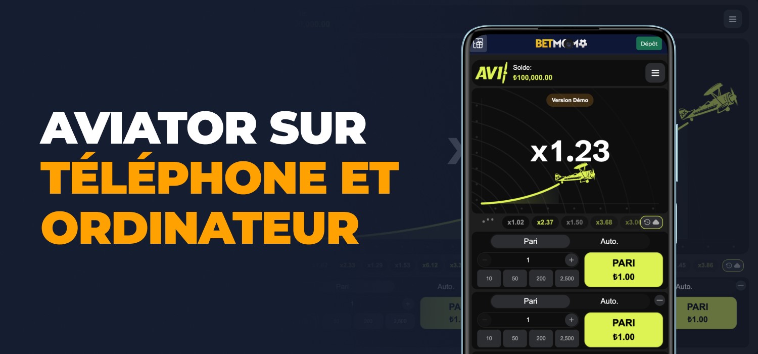 jouer au jeu « Aviator » via l'application