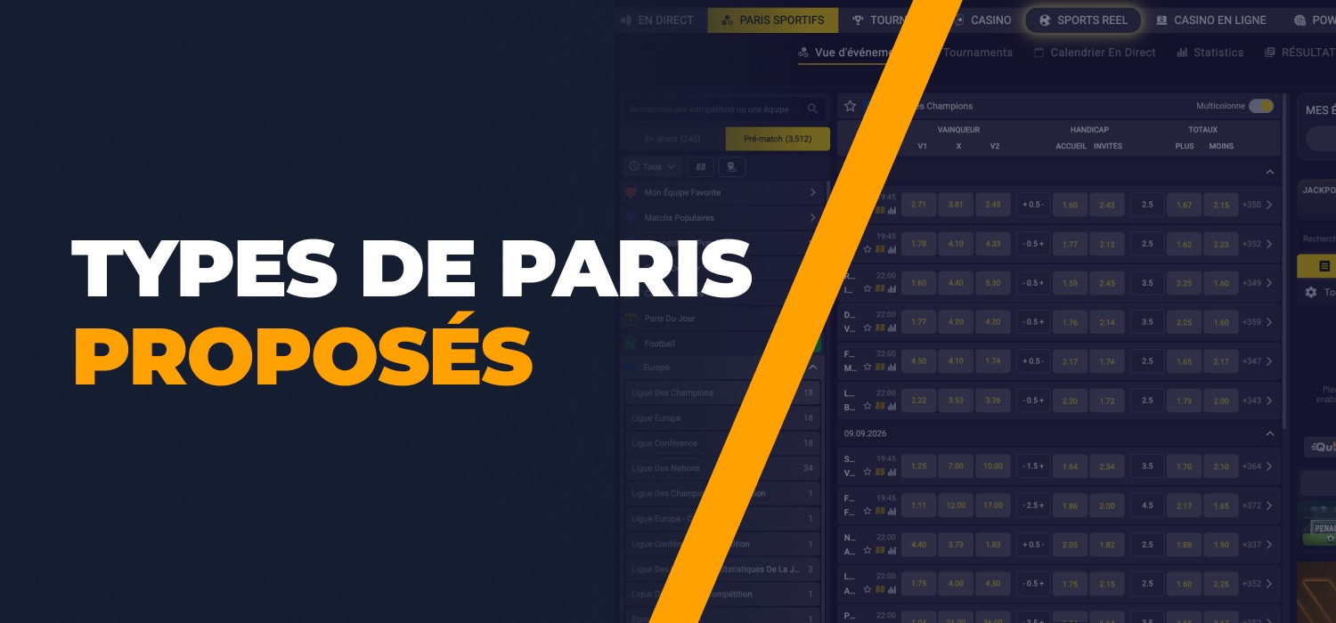 types de paris sur les plateformes en ligne